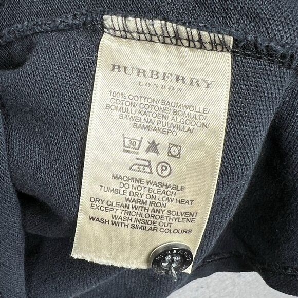 Burberry London Polo Shirt Pique Men’s Large Short Sleeve 100% Cotton Black - Picture 8 of 8